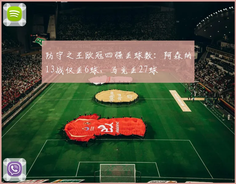 防守之王欧冠四强丢球数：阿森纳13战仅丢6球，马竞丢27球